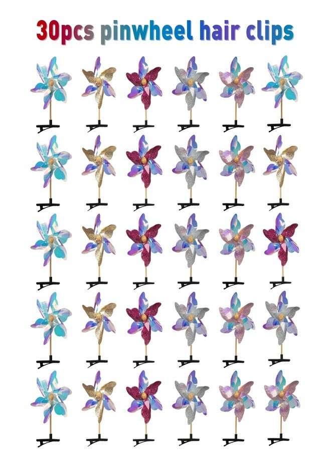 Sepco 30PCS Sequin Pinwheel Hairpin for Teen Girls Hair Styling Accessories Barrettes Cute Windmill Assorted Alligator Hair Snap Clips with Wind Spinner - Image 5